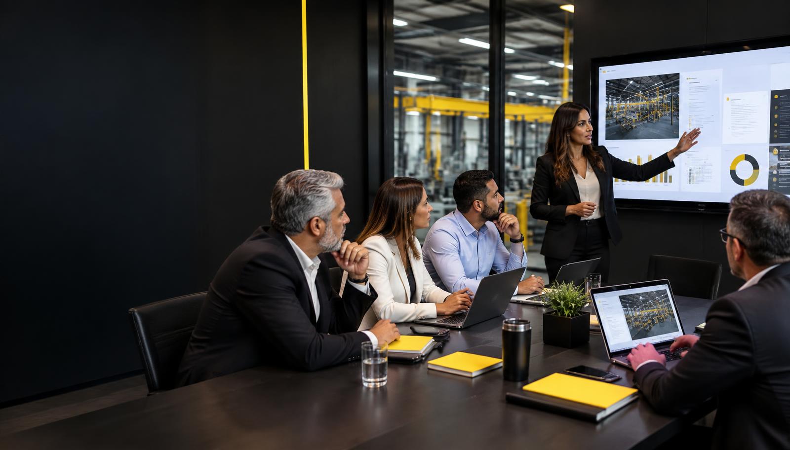Equipo ejecutivo analizando oportunidades de productividad con inteligencia artificial